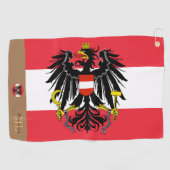 オーストリア国旗とオーストリアモノグラムのゴルフタオル ゴルフタオル (横)