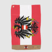 オーストリア国旗とオーストリアモノグラムのゴルフタオル ゴルフタオル (正面)