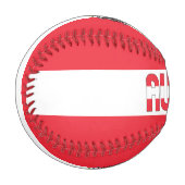 オーストリア国旗とコート・オブ・アームズ愛国野球 野球ボール (正面左)