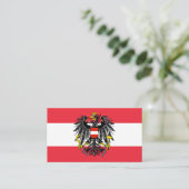 オーストリア国旗とコート・オブ・アームズ、オーストリア国旗 名刺 (スタンド正面)