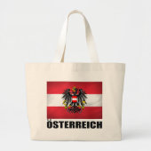 オーストリア国旗とコート・オブ・アームズ ラージトートバッグ (正面)
