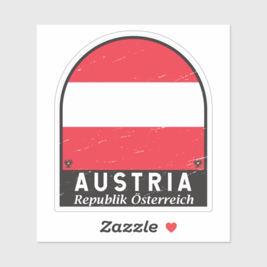 オーストリア国旗のエンブレム動揺してヴィンテージ シール (シート)