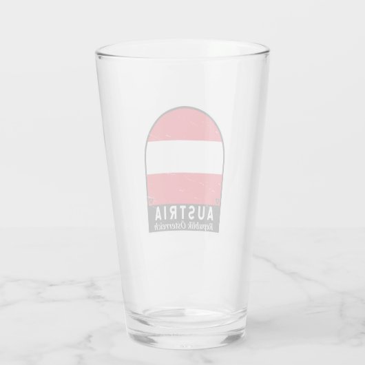 オーストリア国旗のエンブレム動揺してヴィンテージ タンブラーグラス (裏面)