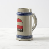 オーストリア国旗のエンブレム動揺してヴィンテージ  ビールジョッキ (正面右)
