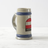 オーストリア国旗のエンブレム動揺してヴィンテージ  ビールジョッキ (正面左)