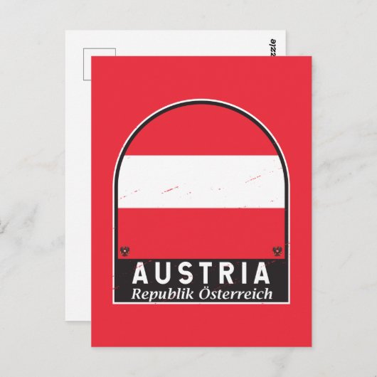 オーストリア国旗のエンブレム動揺してヴィンテージ ポストカード (正面/裏面)