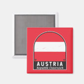 オーストリア国旗のエンブレム動揺してヴィンテージ マグネット (正面/裏面)