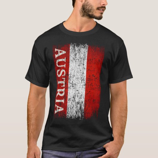 オーストリア国旗のギフト女性男性子供オーストリアレトロ Tシャツ (正面)