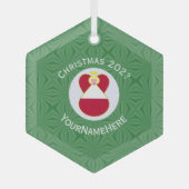 オーストリア国旗のクリスマスエンジェル名Yeagon ガラスオーナメント (正面)