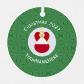 オーストリア国旗のクリスマス・エンジェル年 メタルオーナメント (正面)