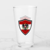 オーストリア国旗のコートを着た武器 タンブラーグラス (正面)