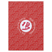 オーストリア国旗のハート赤の愛 テーブルクロス (正面)