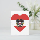 オーストリア国旗のハート ポストカード (スタンド正面)