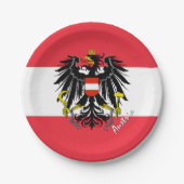 オーストリア国旗のプレート、パーティー、スポーツ、オーストリア ペーパープレート (正面)