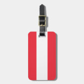 オーストリア国旗のラゲッジタグと革ストラップ ラゲッジタグ (正面縦)