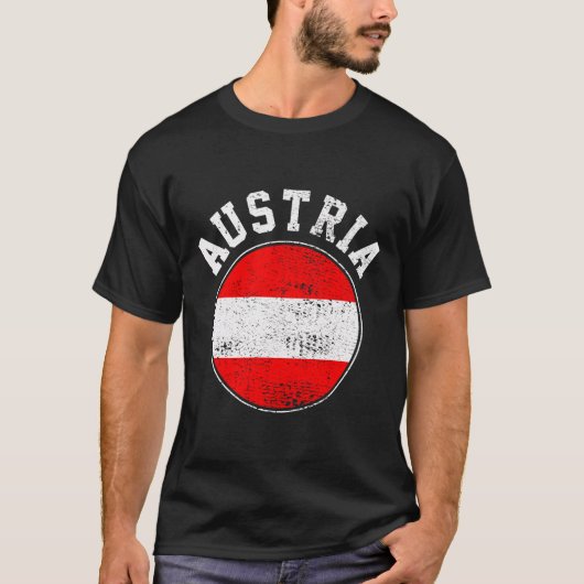 オーストリア国旗のヴィンテージ Tシャツ (正面)