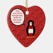 オーストリア国旗の休日ペンギン語 セラミックオーナメント (右)