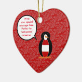 オーストリア国旗の休日ペンギン語 セラミックオーナメント (左)