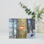 オーストリア国旗の冬 ポストカード (スタンド正面)