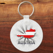 オーストリア国旗の地図2.0 キーホルダー (正面)
