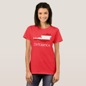 オーストリア国旗の地図"オステライヒ" Tシャツ (正面フル)
