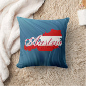 オーストリア国旗の地図 クッション (ブランケット)