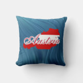 オーストリア国旗の地図 クッション (正面)