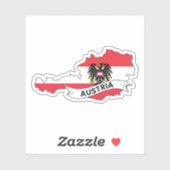 オーストリア国旗の地図 シール (シート)