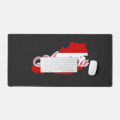 オーストリア国旗の地図 デスクマット (キーボード&マウス)