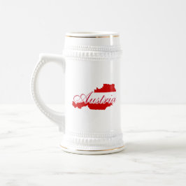 オーストリア国旗の地図 ビールジョッキ