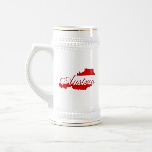 オーストリア国旗の地図 ビールジョッキ (左)