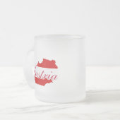 オーストリア国旗の地図 フロストグラスマグカップ (正面左)