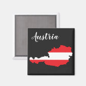 オーストリア国旗の地図 マグネット (正面/裏面)
