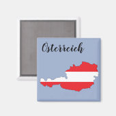 オーストリア国旗の地図 マグネット (正面/裏面)