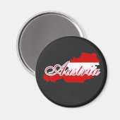 オーストリア国旗の地図 マグネット (正面/裏面)