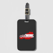 オーストリア国旗の地図 ラゲッジタグ (正面縦)