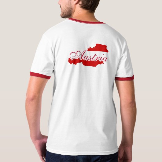 オーストリア国旗の地図 Tシャツ (裏面)