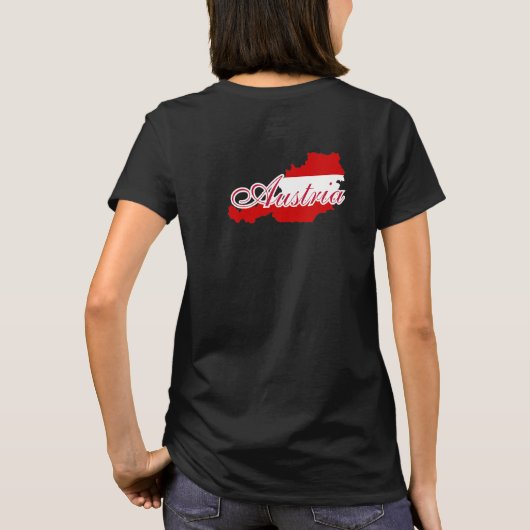 オーストリア国旗の地図 Tシャツ (裏面)