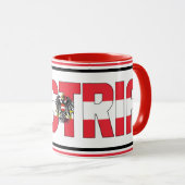 オーストリア国旗の愛国的なコーヒーマグ マグカップ (正面右)