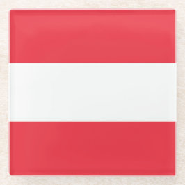 オーストリア国旗を持つガラスコースター ガラスコースター