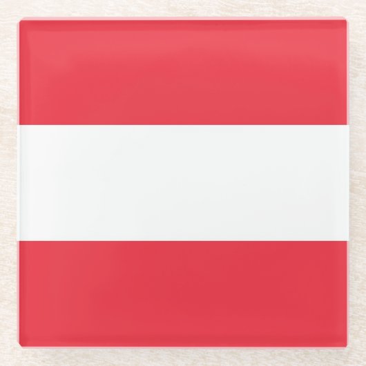 オーストリア国旗を持つガラスコースター ガラスコースター (正面)