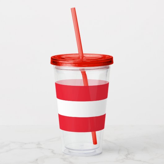 オーストリア国旗を持つ愛国的なアクリルタンブラー アクリルタンブラー (左)