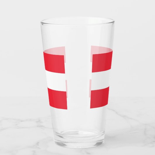 オーストリア国旗を持つ愛国的なガラス杯 タンブラーグラス (左)