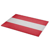 オーストリア国旗を掲げたガラス板 カッティングボード (角)