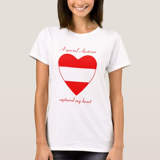 オーストリア国旗スウィートハートTシャツ Tシャツ (正面)