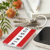 オーストリア国旗記号名文字 キーホルダー (正面右)