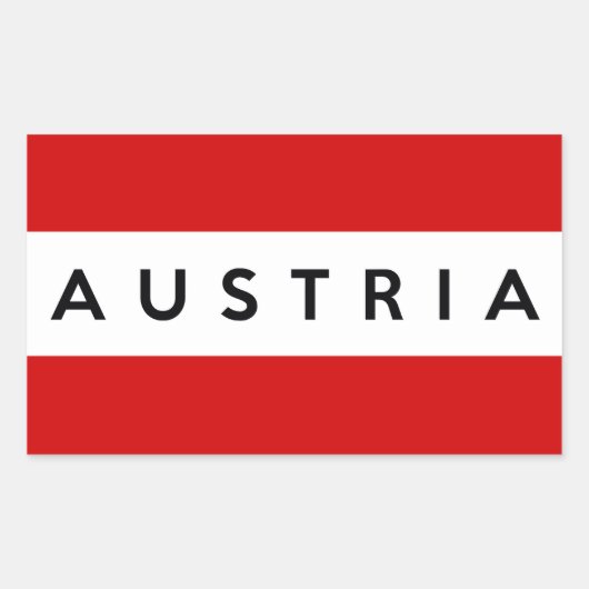 オーストリア国旗記号名文字 長方形シール (正面)