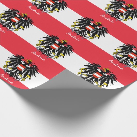 オーストリア国旗、イーグル、オーストリアの贈り物/スポーツファン ラッピングペーパー (角)