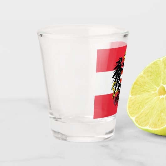 オーストリア国旗&オーストリアの国の愛国者/スポーツ ショットグラス (左)