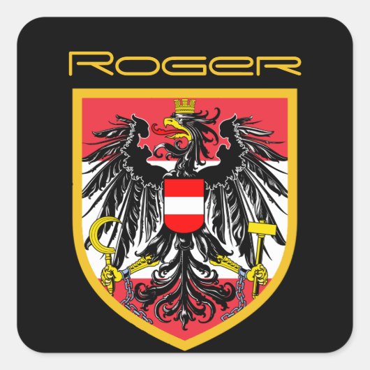 オーストリア国旗 スクエアシール (正面)